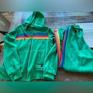 New! AVIATOR NATION Women’s X Revilve 5 Stripe Hoodie and 5 Stripe Sweatpant